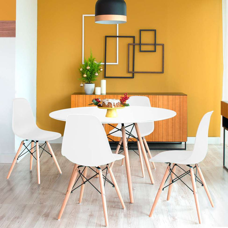 Juego de comedor eames con mesa redonda - Electrolujo