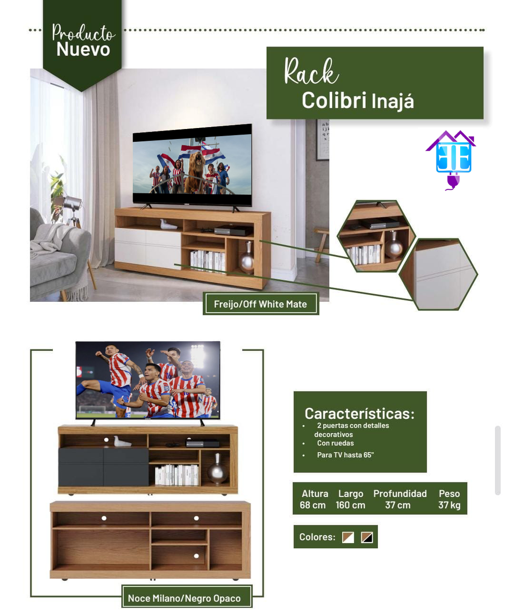 Rack Colibri hasta 65"