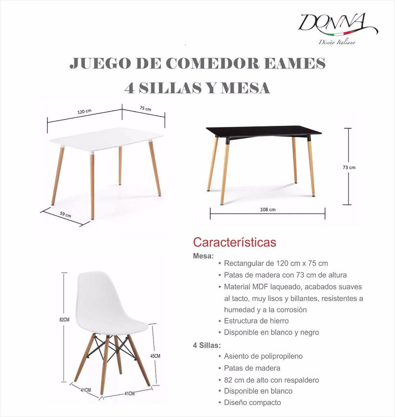 Juego de comedor Eames - Electrolujo