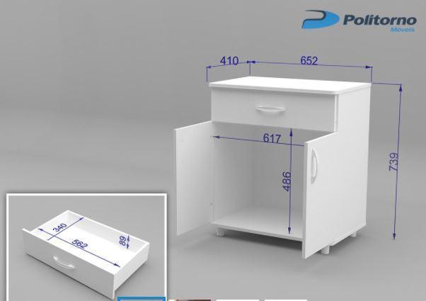 Gabinete 2 puertas y 1 cajón - Electrolujo