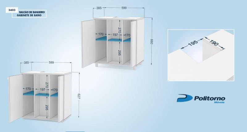 Gabinete de baño con 2 puertas - Electrolujo