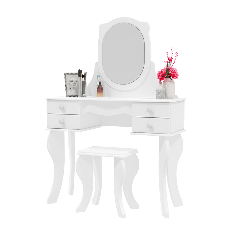 Tocador Chanel con espejo y luz de MDP blanco 